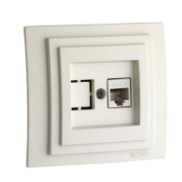 Розетка компьютерная Rj45 Cat6 Mono Electric Despina-Larissa слоновая кость 500-000105-125