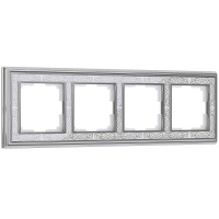 Рамка на 4 поста хром/белый Werkel W0041431 4690389159459