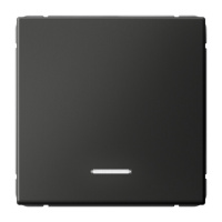 Выключатель 1-клавишный Systeme Electric ARTGALLERY с подсветкой, скрытый монтаж, базальт, GAL001413