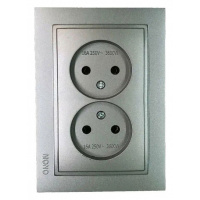 Розетка на 2 поста без заземления Mono Electric Despina 16A 250В антрацит 102-242405-121