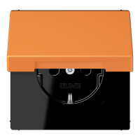 Розетка 2K+З с крышкой Jung LC1520BFKL225