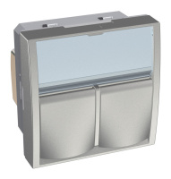 Розетка двойная компьютерная RJ45 Cat.6 Schneider Electric ALTIRA, металлик