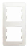 Рамка 2 поста Schneider Electric GLOSSA, вертикальная, перламутр