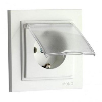 Розетка с заземлением с крышкой Mono Electric Despina 16А 250В жемчуг 102-252521-118