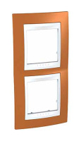 Рамка 2 поста Schneider Electric UNICA ХАМЕЛЕОН, вертикальная, оранжевый