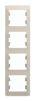 Рамка 4 поста Schneider Electric GLOSSA, вертикальная, молочный