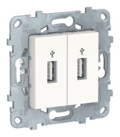 Розетка 2xUSB Schneider Electric UNICA NEW, белый