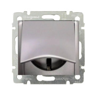 Розетка 2К+3 Legrand Valena 16A 250V с/з с крышкой винтовой зажим алюминий 770122