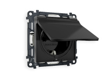 Комплект механизма розетки с/з со шторками и крышкой Ambrella Volt Alfa MA808010