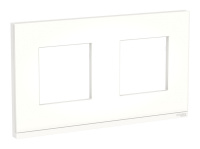 Рамка 2 поста Schneider Electric UNICA PURE, горизонтальная, матовое стекло, белый