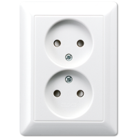 Розетка сдвоенная без заземления Jung AS5010UWW