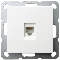 Интернет розетка Jasmart разъем RJ45 с накладкой белый глянцевый G6105W