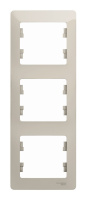 Рамка 3 поста Schneider Electric GLOSSA, вертикальная, молочный