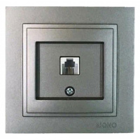 Розетка телефонная Rj45 Cat3 Mono Electric Despina антрацит 102-242405-124