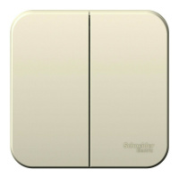 Выключатель 2-клавишный Systeme Electric BLANCA, открытый монтаж, молочный, BLNVA065002