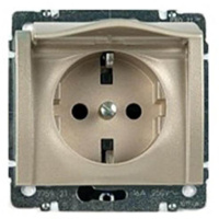 Розетка 2К+3 Legrand Galea Life 16A 250V с/з со шторками крышкой автоматические клеммы титановая 771464