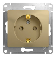 Розетка Schneider Electric GLOSSA, скрытый монтаж, с заземлением, со шторками, титан