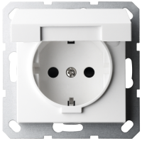 Розетка SHUKO Jasmart с крышкой с защитными шторками 16A 250V 2P+T белый глянцевый G5505W