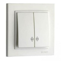 Выключатель двухклавишный проходной Mono Electric Despina 10А 250В жемчуг 102-252523-111