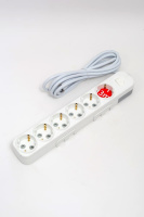 Удлинитель с/з 6вх с защитными шторками с включателем ELBI Myra 527-010203-612