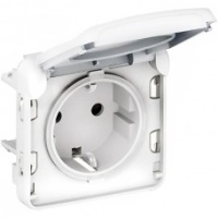 Розетка 2К+З Legrand Plexo 16A 250V винтовой зажим немецкий стандарт белый 069639