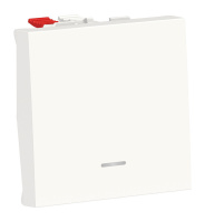 Переключатель 1-клавишный Schneider Electric UNICA MODULAR, с подсветкой, скрытый монтаж, белый