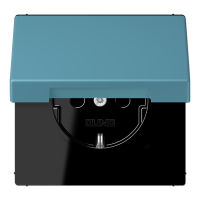 Розетка 2K+З с крышкой Jung LC1520BFKL212