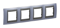 Рамка 4 поста Schneider Electric UNICA TOP, горизонтальная, берилл
