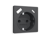 Лицевая панель для розетки с/з со шторками 2USB A+C Ambrella Volt Alfa AP9100