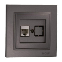 Розетка компьютерная Rj45 Cat6 Mono Electric Despina графит 102-202005-125