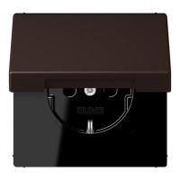 Розетка 2K+З с крышкой Jung LC1520BFKL252