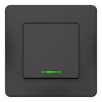 Переключатель 1-клавишный Systeme Electric BLANCA с подсветкой, скрытый монтаж, антрацит, BLNVS010616