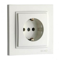 Розетка с заземлением Mono Electric Despina 16А 250В жемчуг 102-252521-117