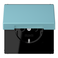 Розетка 2K+З с крышкой Jung LC1520BFKL213