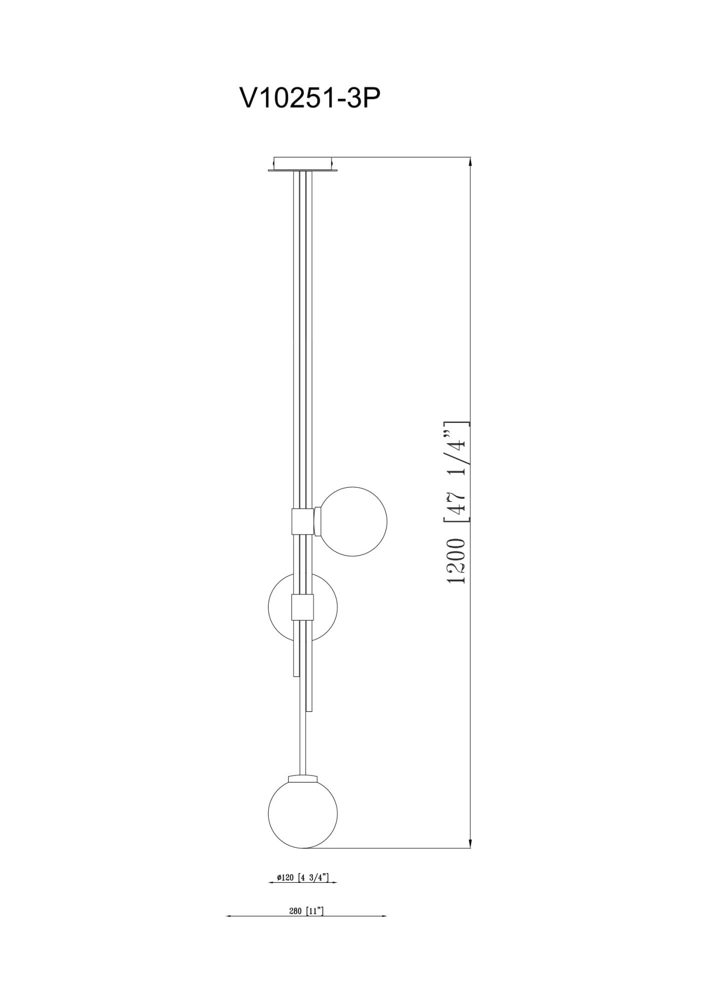 Потолочный светильник на штанге Moderli Sience V10251-3P — купить в Bronko‑Decor