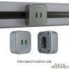 Трековая розетка Arte Milano Am-track-sockets 380022TS/USBx2 Grey — купить в Bronko‑Decor
