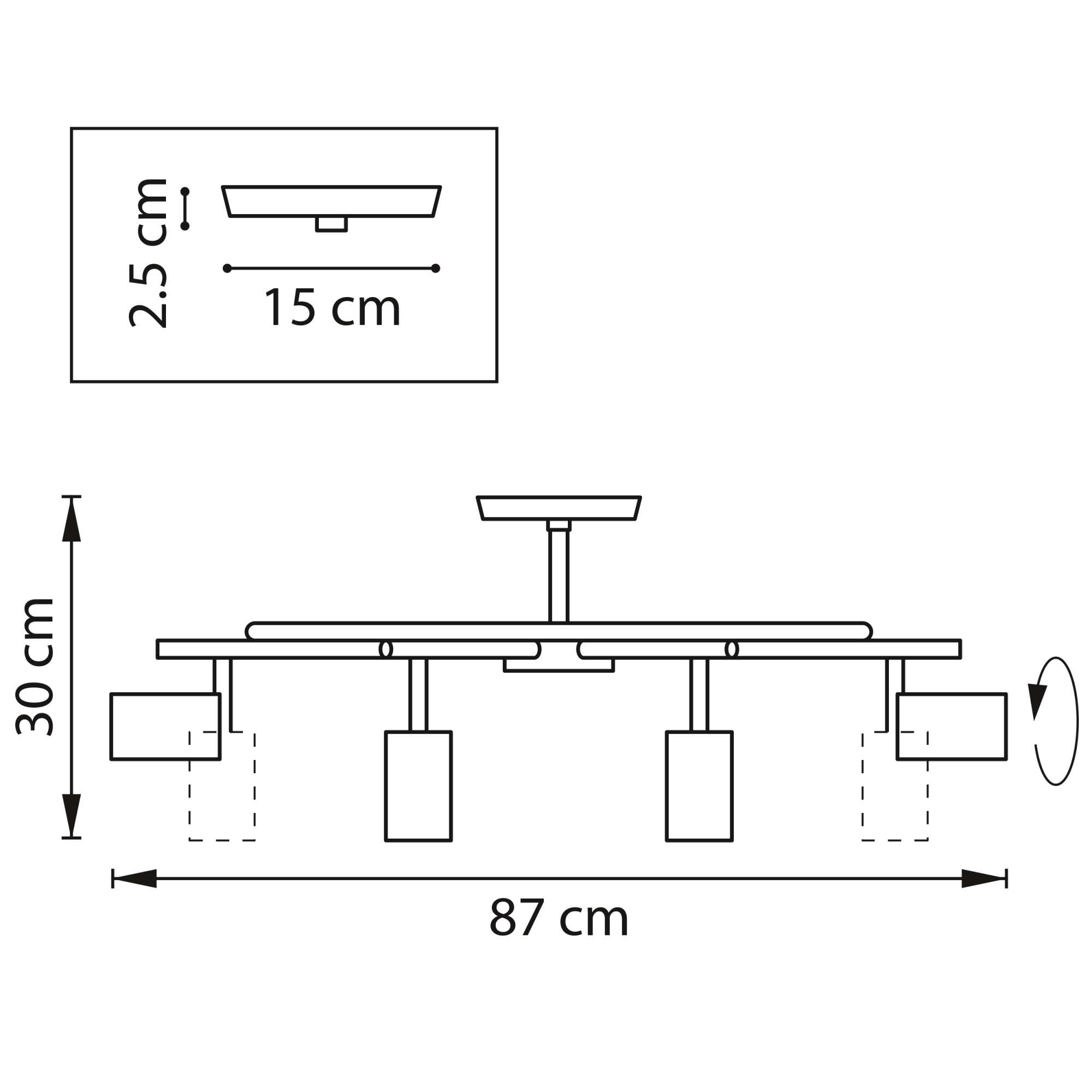 Люстра на штанге Lightstar Rullo LR718378 (571718+214437-8) — купить в Bronko‑Decor