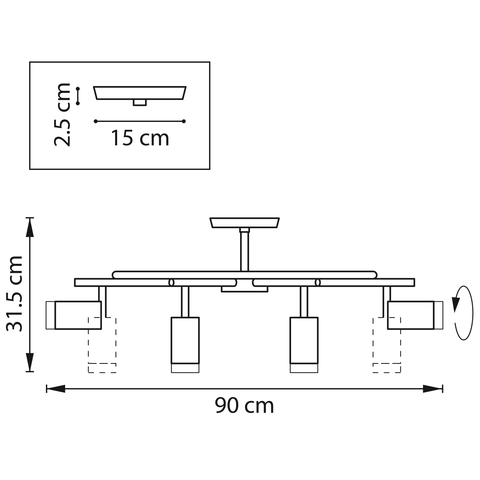 Люстра на штанге Lightstar Rullo LR71837840 (571718+214437-8+203440-8) — купить в Bronko‑Decor